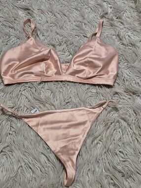 Parade Satin Set in Blush Peach